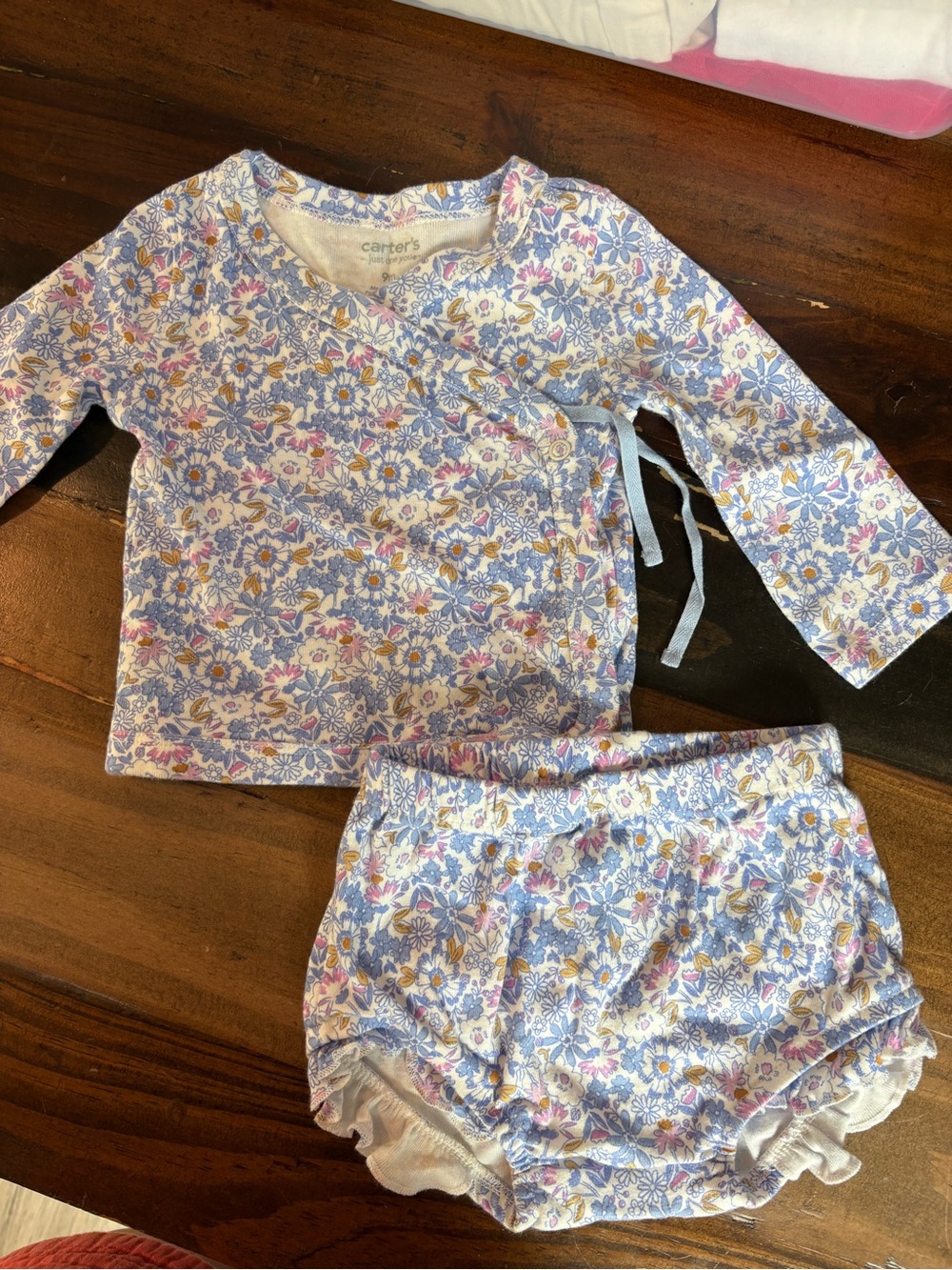 Carters wrap shirt and bloomer set w matching headband